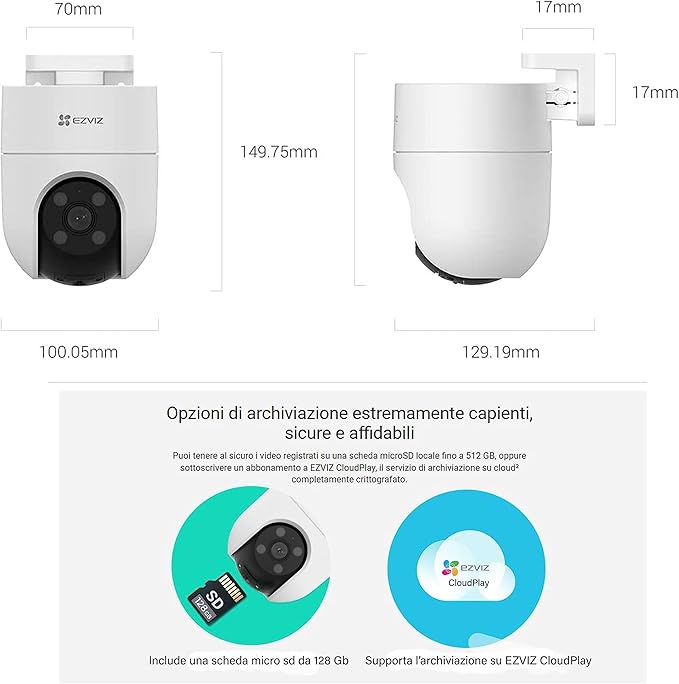 EZVIZ 2K cámara WiFi PTZ de 360