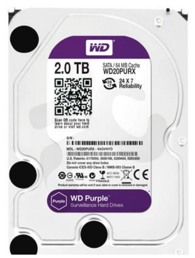 DISCO DURO WESTERN DIGITAL  PURPLE INTERNO 2TB 5400RPM
