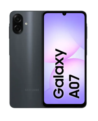 Samsung Galaxy A07 128 GB, teléfono celular de 4 GB, cámara de 50 MP, pantalla 6.7, protección IP54, procesador de 6 nm, negro